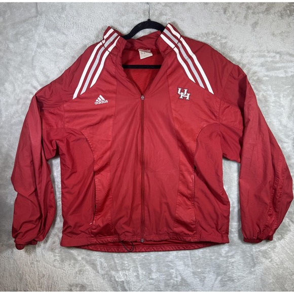 adidas Other - Houston Cougars Jacket Mens XL Red NCAA Football Adidas Full Zip Windbreaker